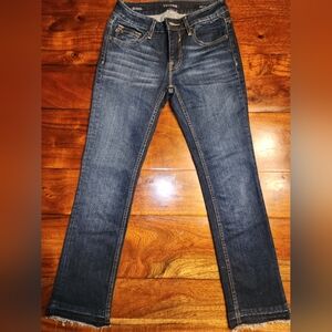 Vigoss Chelsea W-24/L-26 Dark Blue Crop Straight Leg Jeans EUC